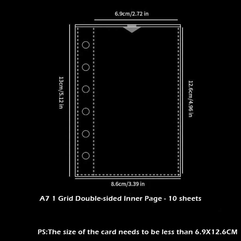 

Portable A7 Photo Album PVC Loose-leaf Postcards Holder Clear Bow Star Design Photo Card Holder Students