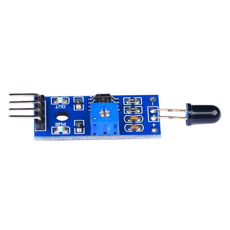 

4 Pin IR Flame Detection Sensor Module 3.3V-5V Fire Detector Infrared Receiver Module Sensitivity Adjustable for Arduino DIY Kit