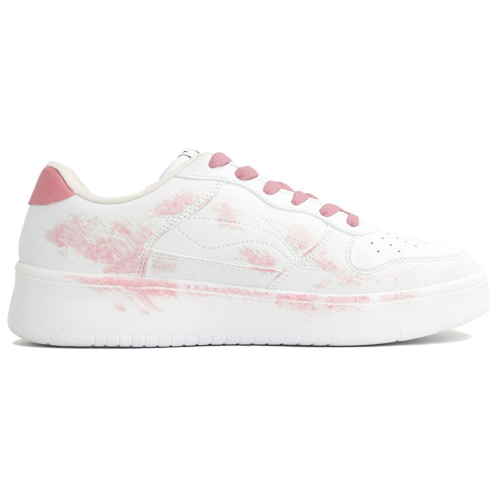Li Ning Floating Boat Slip Resistant Abrasion Resistant Low top Skateboard Shoes Women's Pink White AGCS420-6(Team113-S-BOX)