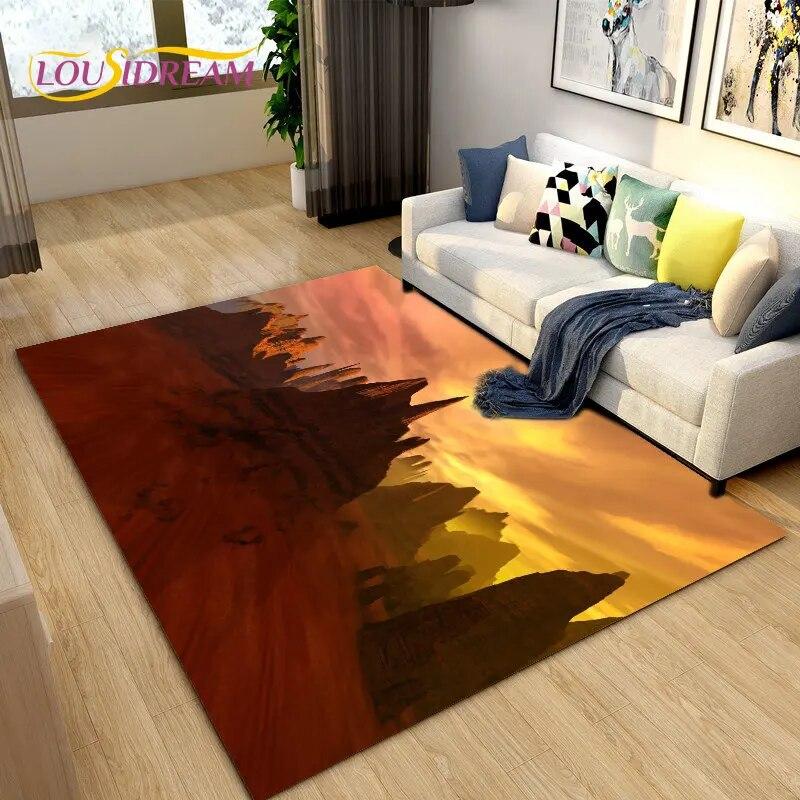 Nature Scenery Desert Sand Area Rug Large,Carpet Rug for Living Bedroom Sofa Doormat Decoration,Children Play Non-slip Floor Mat