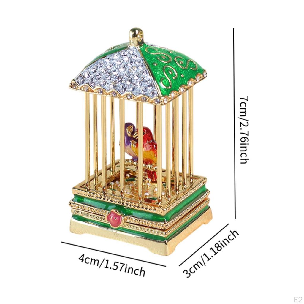 Bird Cage Figurine Jewelry Storage Case Decorative Decor Earrings Organizer Keepsake Box for Ring