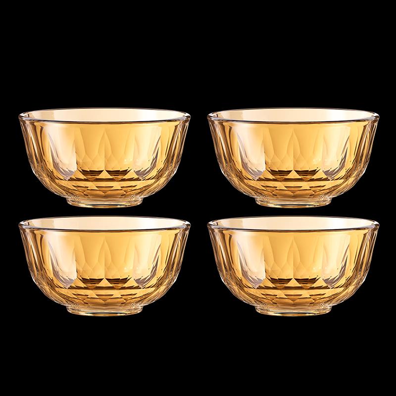 LocknLock Crystal Amber 4-Piece Glass Dinnerware Set