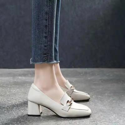 Cresfimix moda donna dolce leggero comfort primavera ufficio scarpe con tacco alto da donna casual beige scarpe con tacco in pelle pu ba361