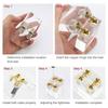 8pcs Brass Barrel Concealed Furniture Hinges, Fit for DIY Jewelry Box Hand Craft with 10 mm High-speed Steel Drill,Concealed 180 Degree Opening Angle