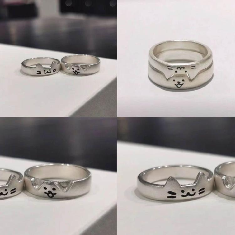 Fashionable Finger Rings Adornment Elegant Dog and Cat Shaped Rings for Couple