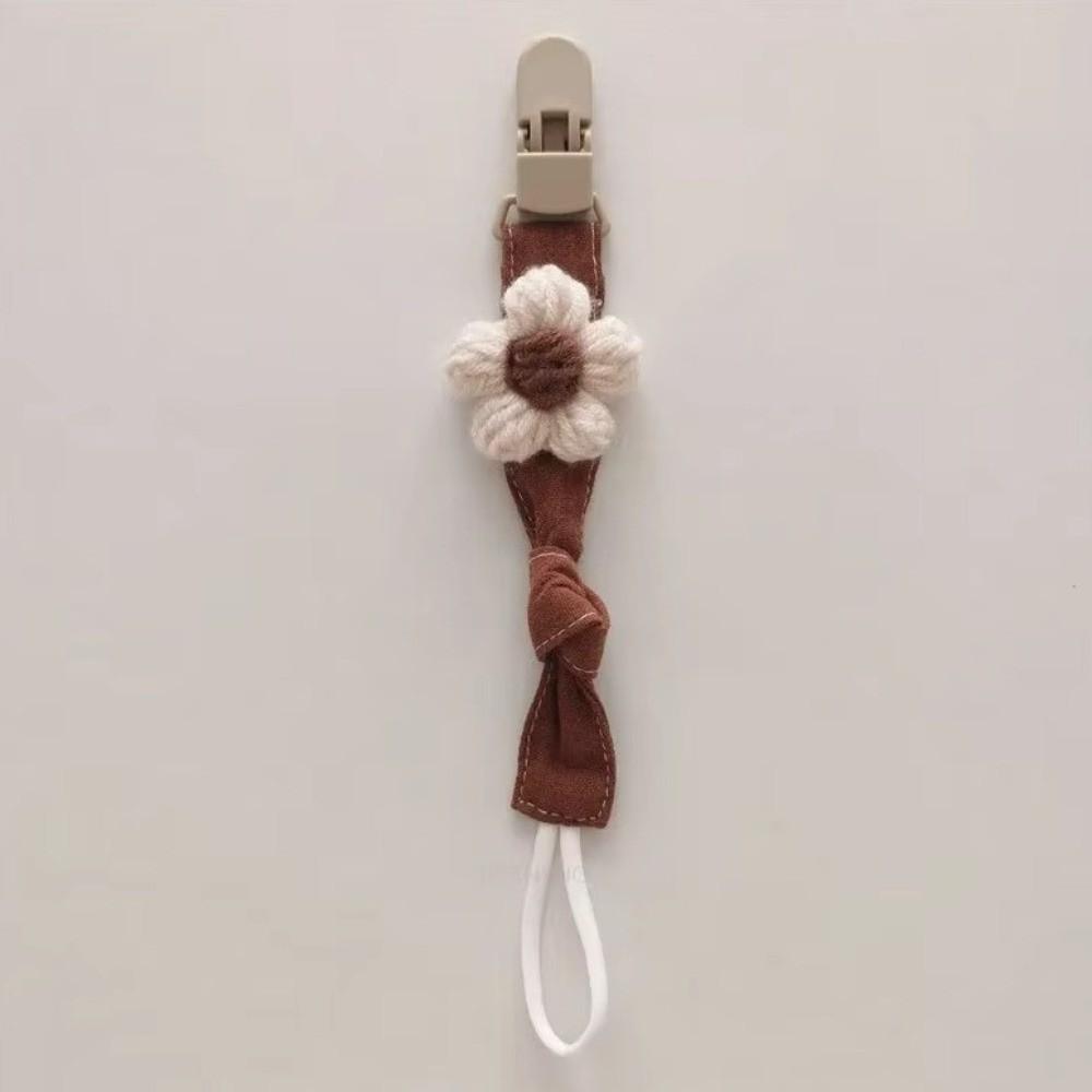 Cute Flower Dummy Nipple Holder Plastic Embroidery Pacifier Clips Baby Pacifier Chain Children