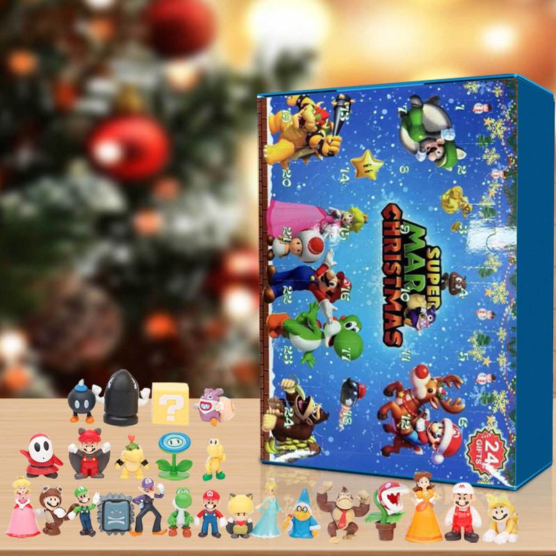 

Mario Cartoon Super Mini Doll Christmas Advent Calendar 24 Days Surprise Gift D