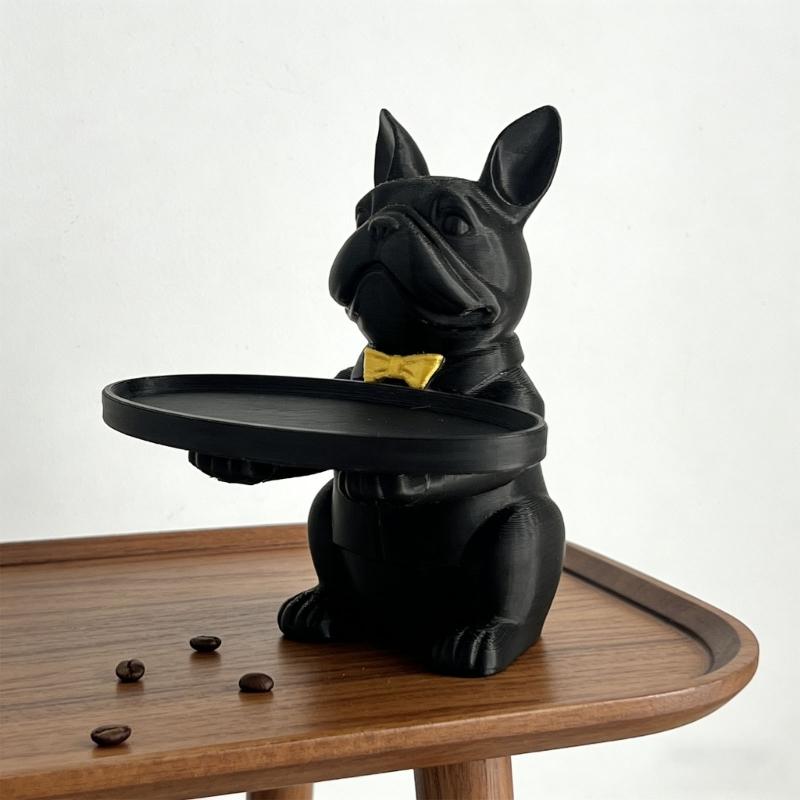 Lovely Dog Statue Key Candy Bowl Dog Statues Figurines Entryway Table Ornament for Office Home Decors New Year Gift