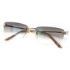 Excellent Sunglasses Two Point Rimless Gold Titanium Mens VCHC04J Used