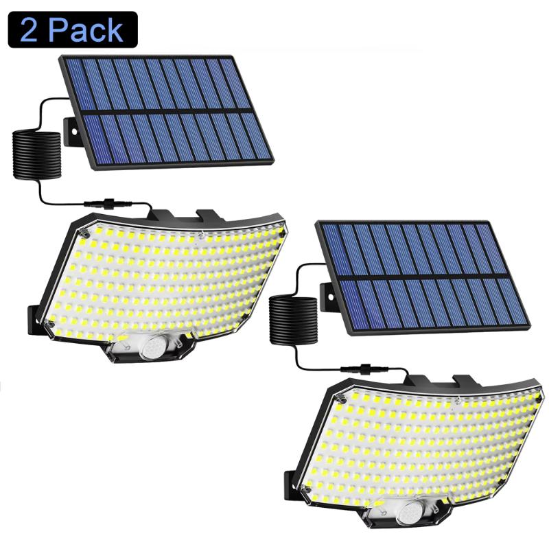 1 Stück Solar 234 LED Außenwegleuchte mit Bewegungssensor und Fernbedienung IP65 Wandgartenleuchte Einfache Installation Wandleuchte