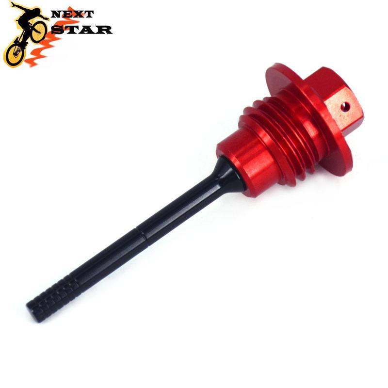 CNC 09-16 Motorcycle Red Aluminum Oil Dipstick Gauge Plugs For HONDA CRF450R CRF 450R 450 R 2009-2011 2012 2013 2014 2015 2016
