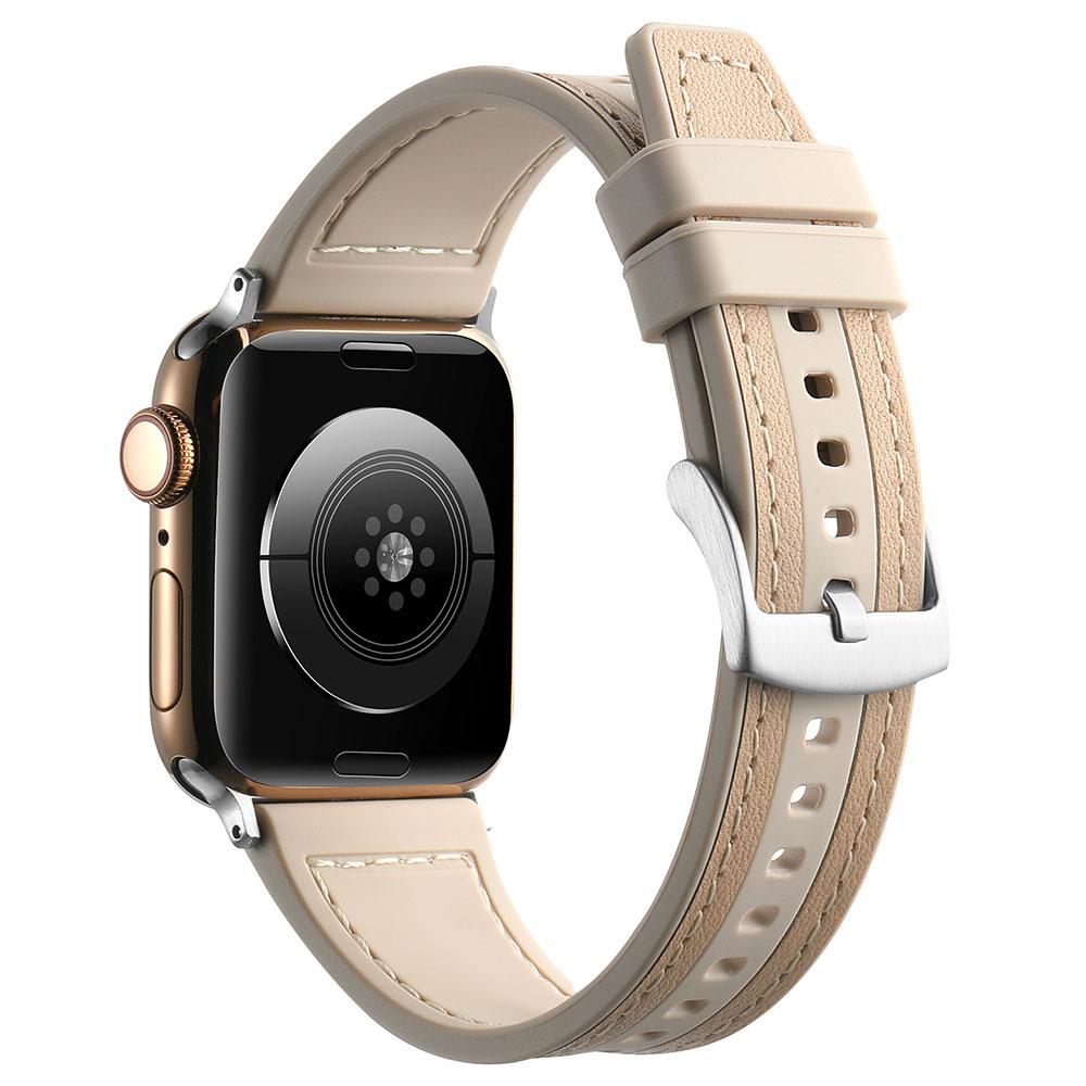 

Ремінець для Apple Watch Series 10 42mm/9 8 7 41mm/SE (2023) SE (2022) SE 6 5 4 40мм/3 2 1 38мм Ремінець для годинника Спортивний стиль Apricot