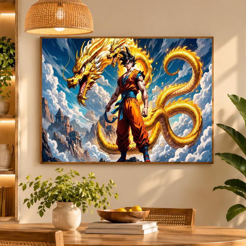 5D Diamond Painting Dragon Ball Goku DIY Full Drill Diamond Art Kit Home Decoration