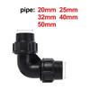 1Pc PVC PE Tube Tap Water Splitter 20/25/32/40/50mm Plastic Quick Valve Joint Agriculture Irrigation Water Pipe Fittings Black