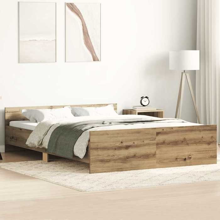 VidaXL Bed Frames Without Mattress Artisan Oak 120x200 Cm, Bedroom Furniture, Slatted Base,, Bed, Double Bed 3328733