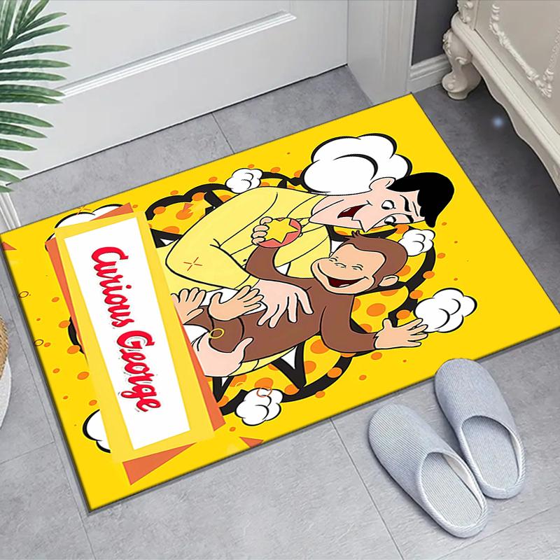 1pc Curious George (7) Design Area Rug - Non-Slip, Soft & Cozy Floor Mat for Living Room, Bedroom, Office - Indoor/Outdoor Decorative Carpet