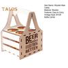 Wooden Beer Caddy Picnic Beer Carrier Box Beer Bottle Holder Vintage Style Tote for 4 or 6 Bottles BYOB Parties BBQs
