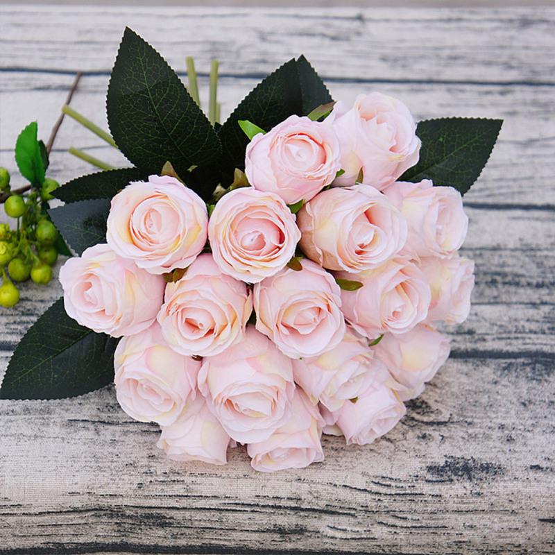 

18Pcs Artificial Rose Flowers Bouquet Wedding Decor Photography Props