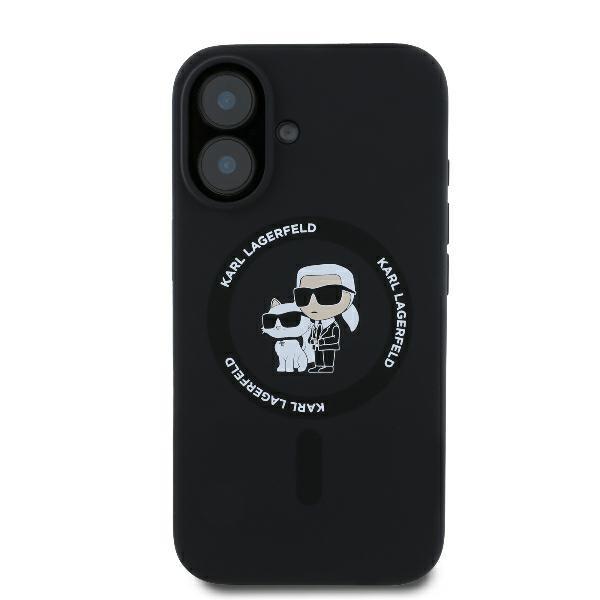 Karl Lagerfeld Klhmp16Mscmkcrhk Iphone16 Plus 6.7 Czarny/Black Hardcase Silicone Karl&Choupette Ring Magsafe