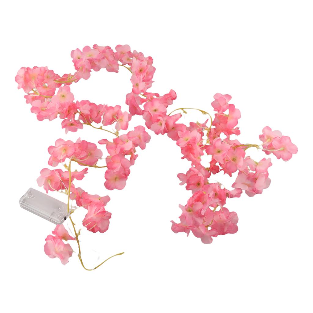 Light Red Color Artificial Flower Garland 20LED String Light Battery Powered Easy To Use Flexible And Versatile