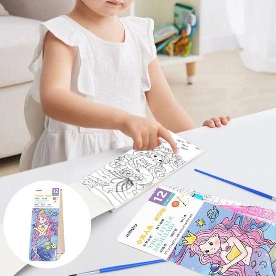 Watercolor Painting Book Children Watercolor Picture Book with 21 Unique Patterns Vibrant Color