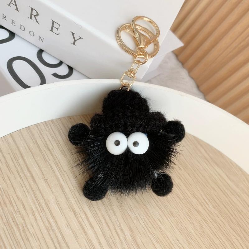 Nou Păr de Nurcă Brichete Mici Praf Elf Pandantiv de Pluș, Breloc de Chei Auto Pandantiv Femeie Păpușă
