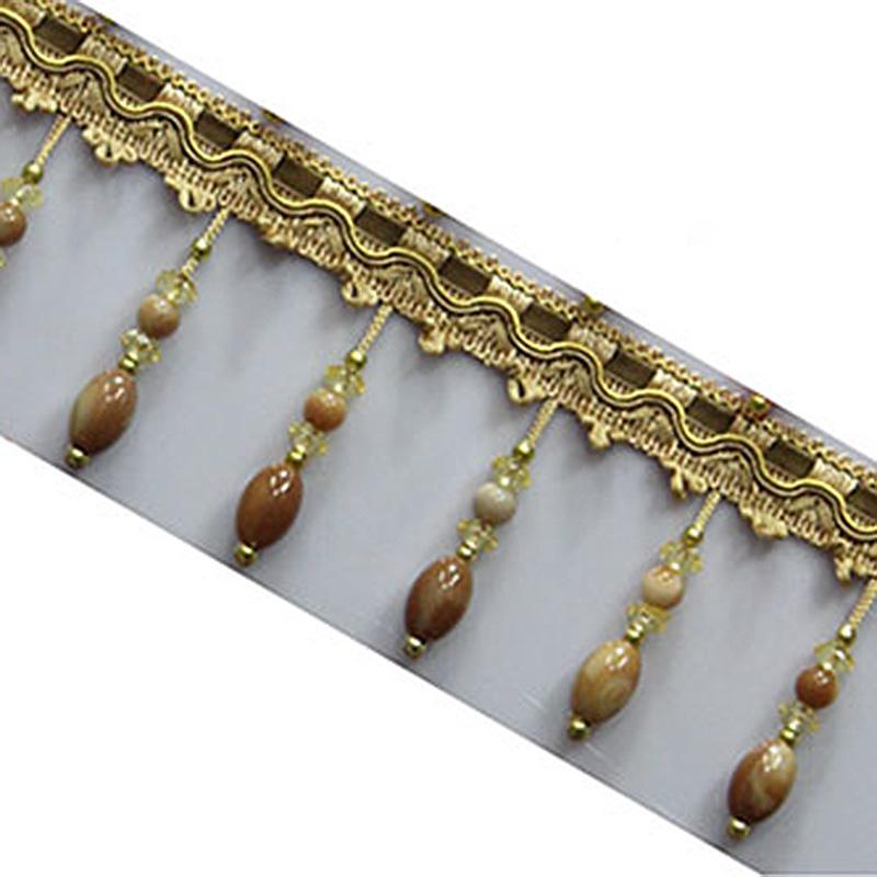 1M Akrylová Korálková Krajková Záclona Šití Střapec Okraj Čalounická Stuha Ozdoba DIY pro Šití Záclonové Doplňky Dekor Evropský Nový