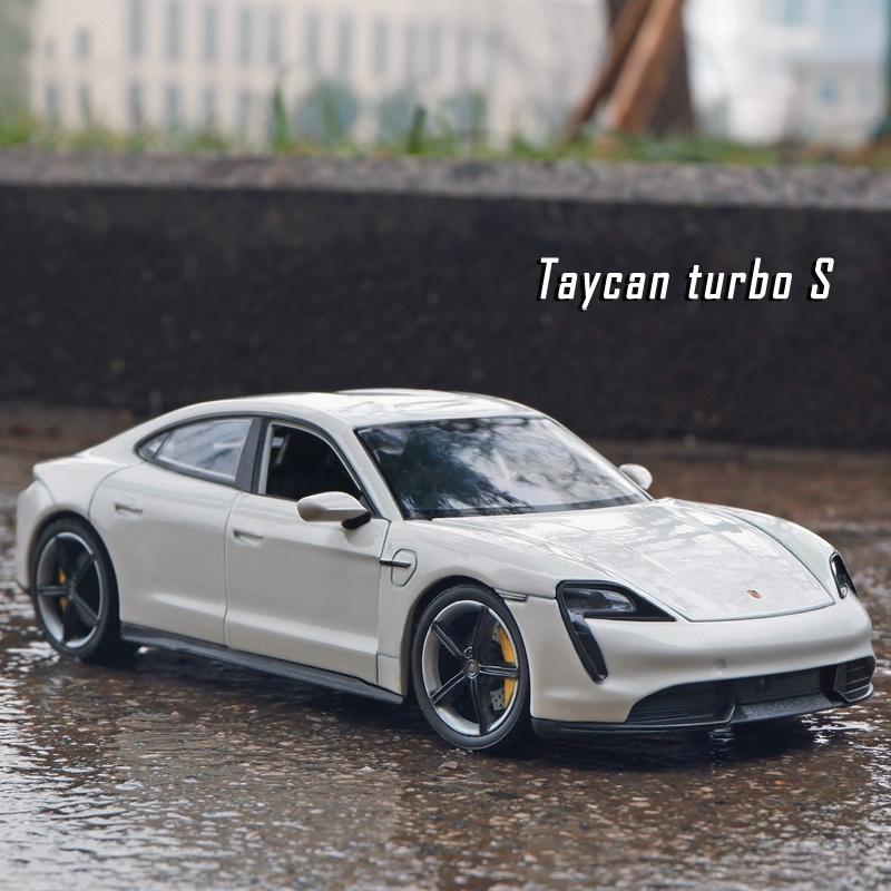 Welly 1/24 Porsche Taycan Turbo S Alloy Car Model Diecasts Metal Toy Sports Car Model High Simulation Collection Childrens Gifts