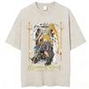 Anime Death Note Ryuk Yagami Light Vintage gewaschenes T-Shirt Herrenbekleidung Baumwoll-T-Shirt Mode Kurzarm-T-Shirts Streetwear