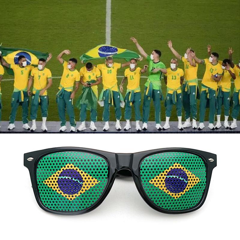 World Cup sunglasses football flag pinhole sticker 2140 printed logo independence day printed rice nail sunglasses