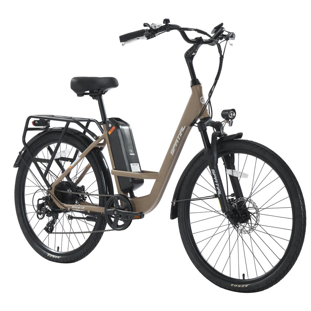 SPATIAL Elite Dames Multi-Terrain Elektrische Fiets Met Kinderzitje 250W Motor 36V13AH Batterij 26 Inch Wegbanden Elektrische Fiets Buiten Rijden E-Bike