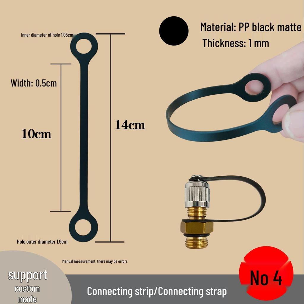 Black Plastic Connector Strip with Cap Buckle and Connecting Rope
