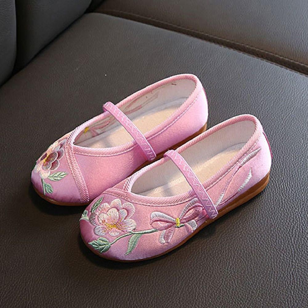 Wear Resistant Children Hanfu Flat Shoes Soft Sole Ancient Dress Up Shoes Kid Gift