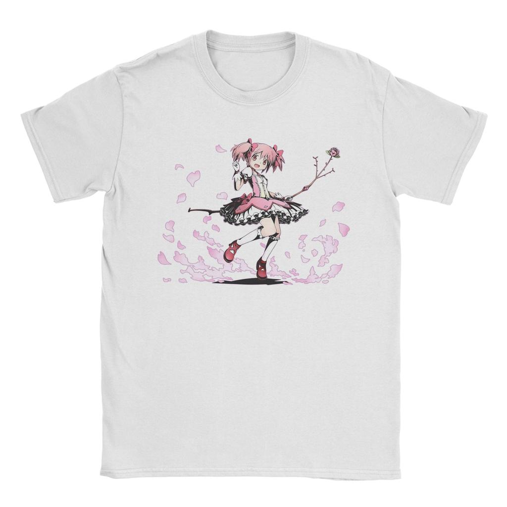 Madoka Mahou Shoujo Unisex T Shirts Puella Magi Madoka Magica Anime Tee Shirt Short Sleeve O Neck TShirts Pure Cotton Clothing
