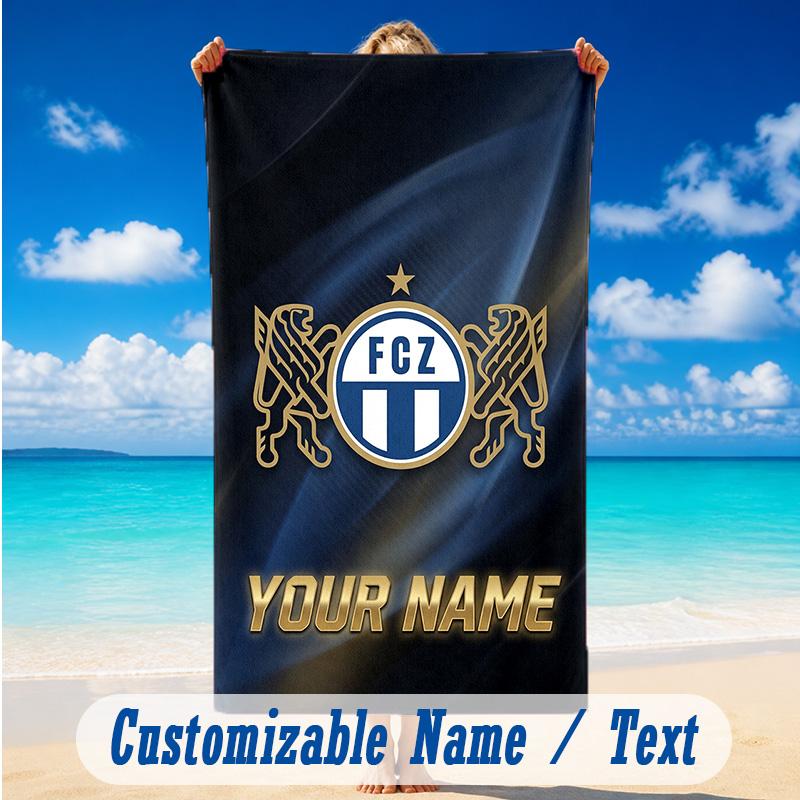 Beach Towel Custom Name Text, Quick Dry Large Towel For Beach HomeFC Zürich