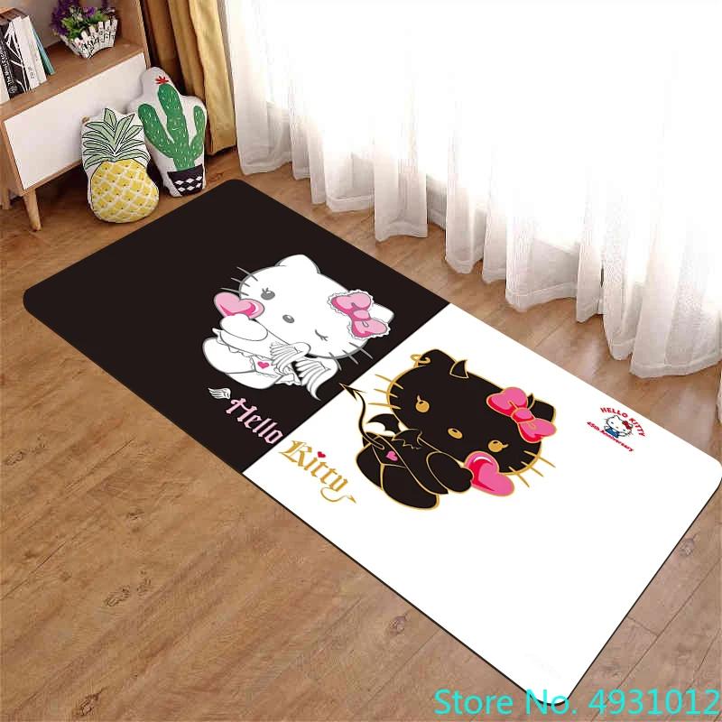 Anime Cartoon Kawaii Hello Kitty Rug Carpet Living Room Bedroom Bedside Decoration Soft Baby Kids Children Anti Slip Floor Mat