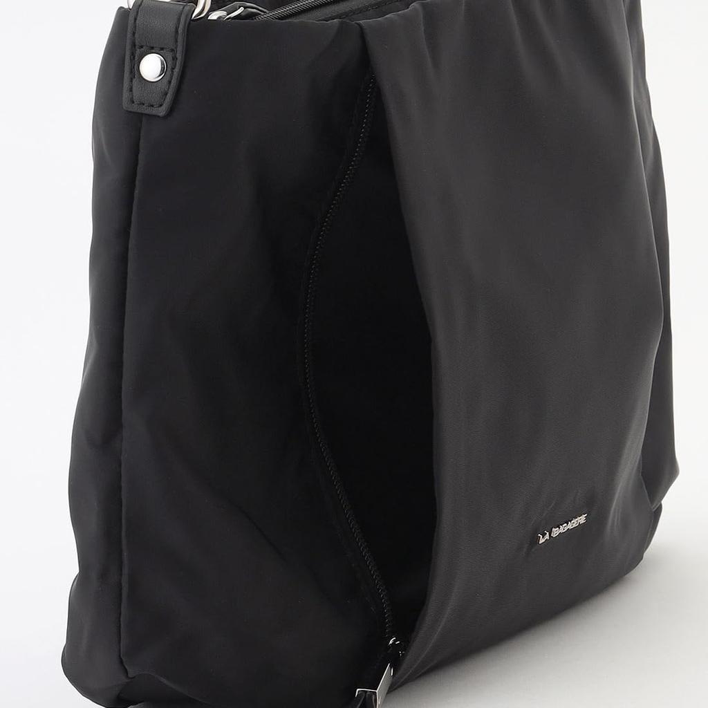 Nylon-Schultertasche B003413EC Schwarz [La Bagagerie] Mehrere Fächer 2-Wege (10)
