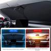 Titanium Silver Windshield Visor Cover with Storage Bag Car Front Window Sunshade  Parking