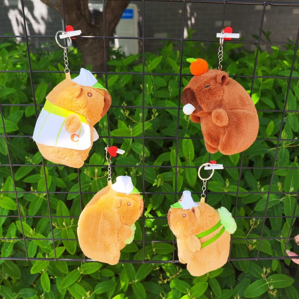 Baseball Jersey, Kapibala Sport, Capybara, Small Rabbit Fur, Plush Toy, Accessory, Pendant, Couple Keychain Gift
