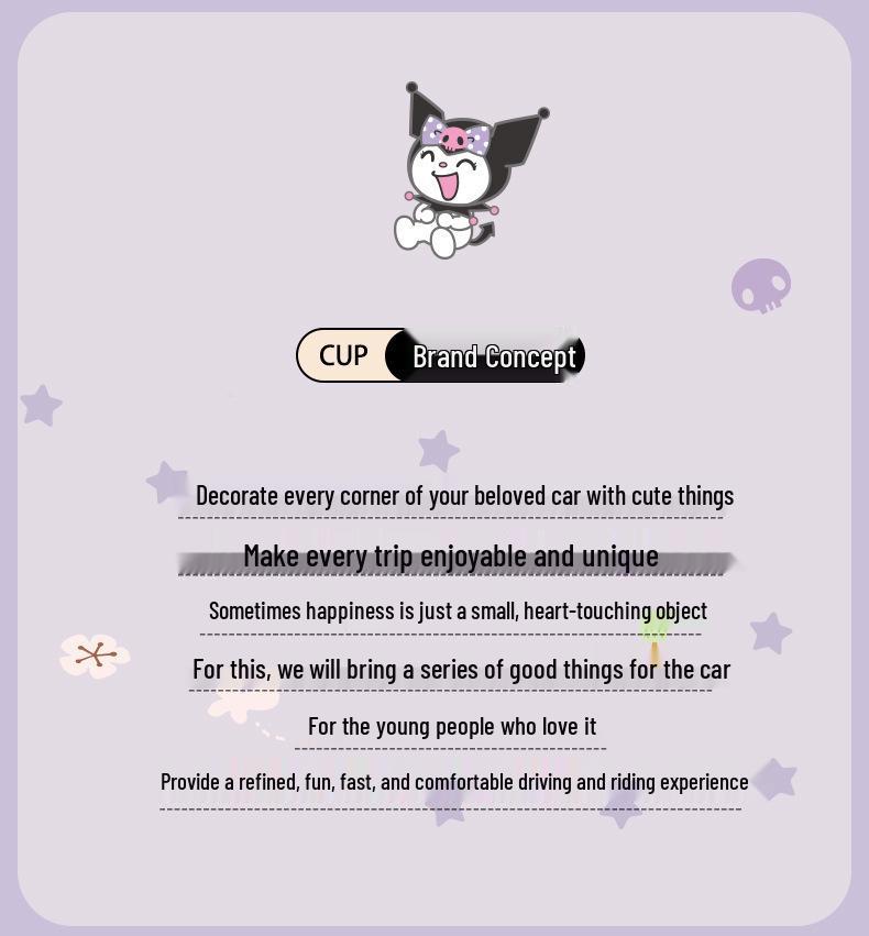 Sanrio Kuromi Magnetic Car Sun Shade Curtain for Heat Insulation & Baby Sun Protection