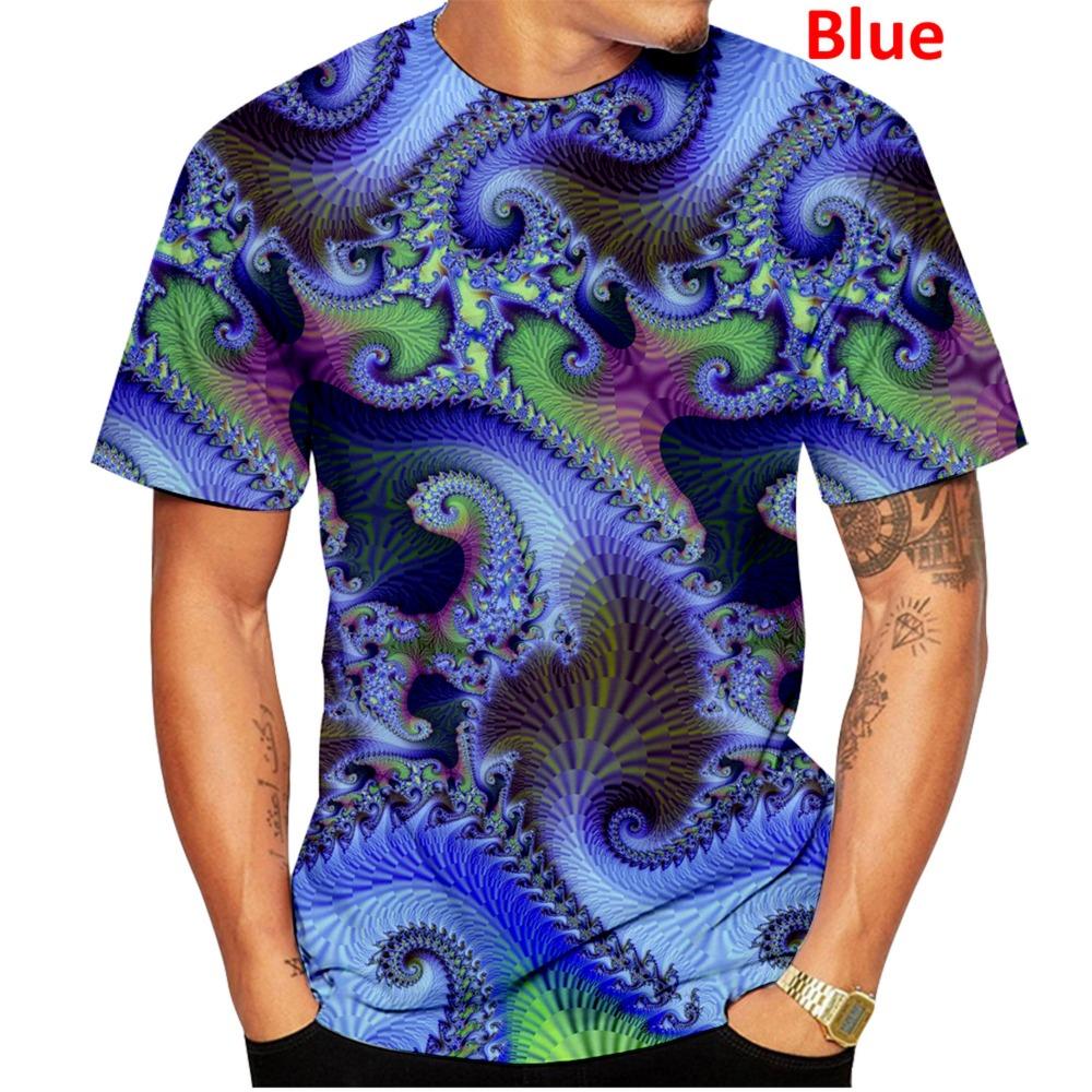 Latest Fashion Men's Colorful 3D Printed T-Shirt Swirl Funny Short Sleeve T-Shirt