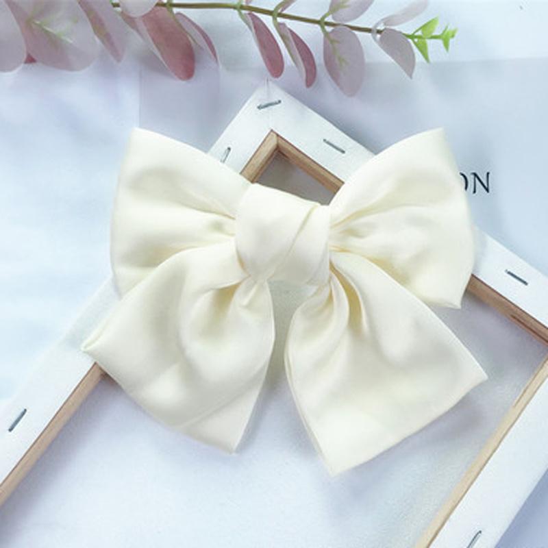 Scione Fashion Ribbon Hairgrips Big Large Bow Hairpin Women Girls Satin Barrette Hair Accessories