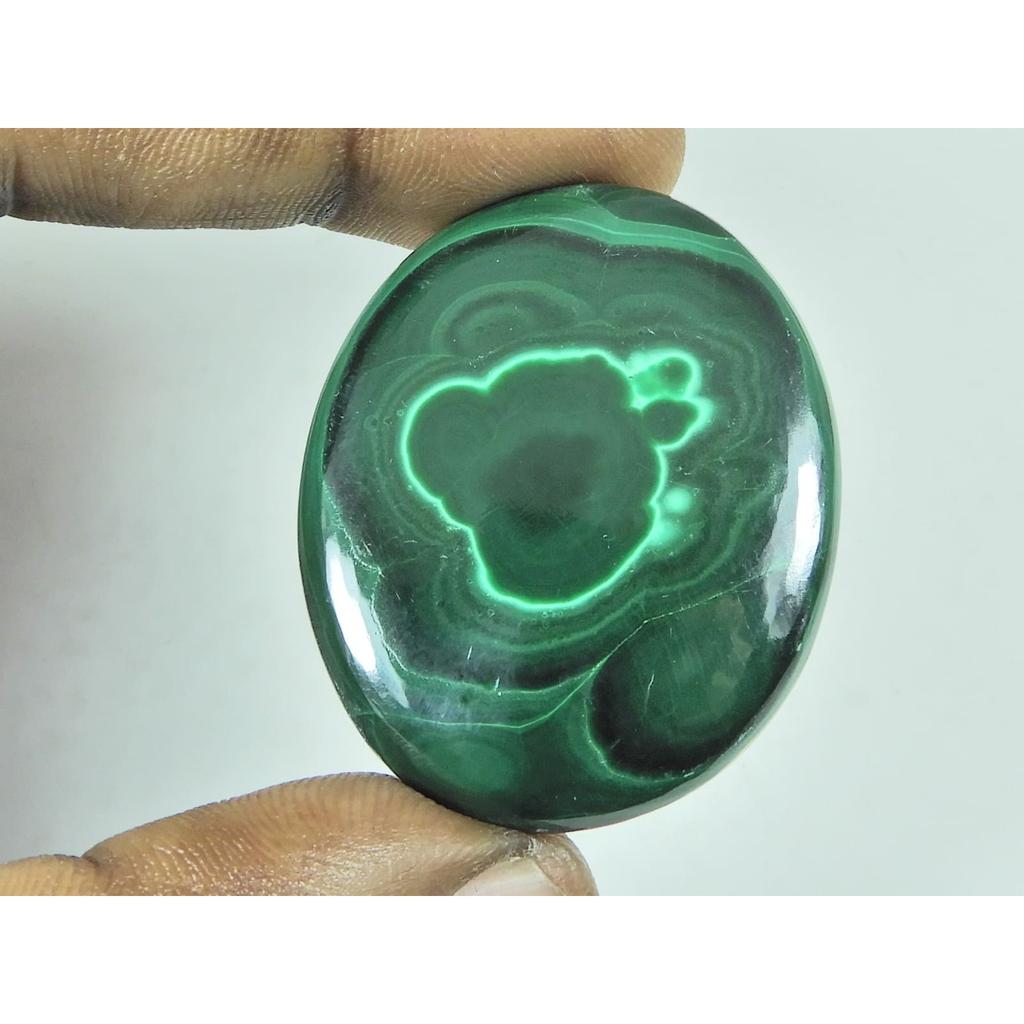 33X41X05MM Natural Green Malachite Oval Shape Cabochon Loose Gemstone 111Cts G-262