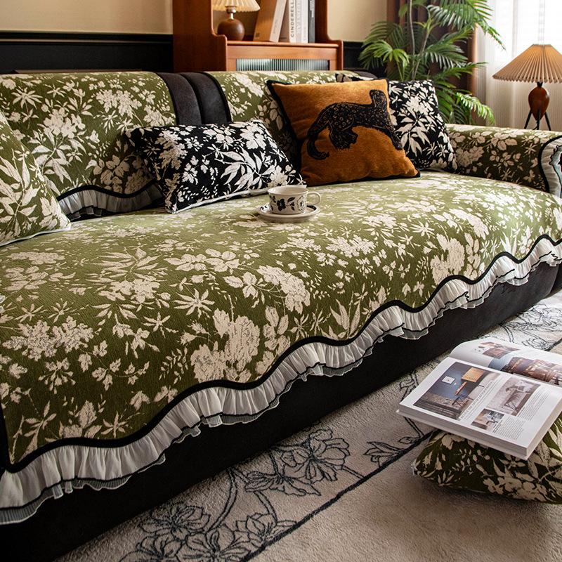 Special-shaped Sofa Cushion 2025 New Retro High-end Four-season Chenille Non-slip Fixed Sofa Cover
