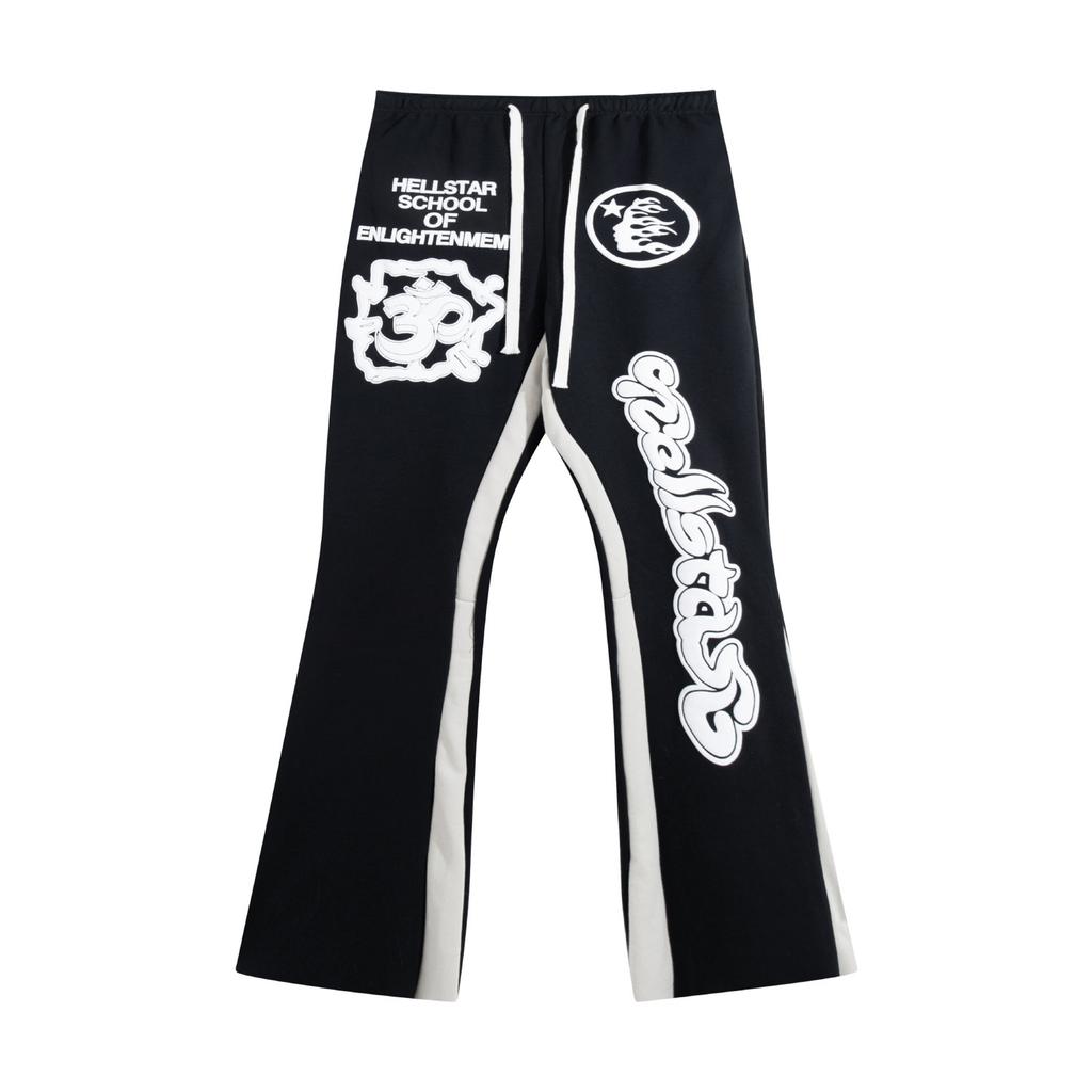 Unisex Hellstar Široké tepláky Kontrastní boční panel Potisk písmen ve stylu graffiti Šňůrka Elastický pas Hip-Hop Streetwear Muži Ženy