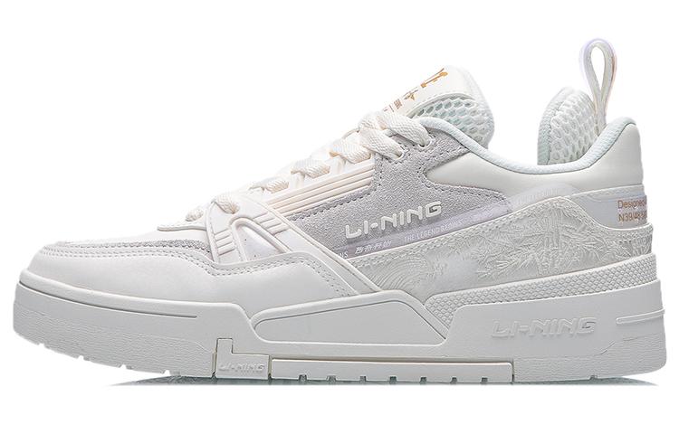 Li Ning 001 BTC Skateboard Shoes Women s Low Top White/Gold AECR002-3 35.5