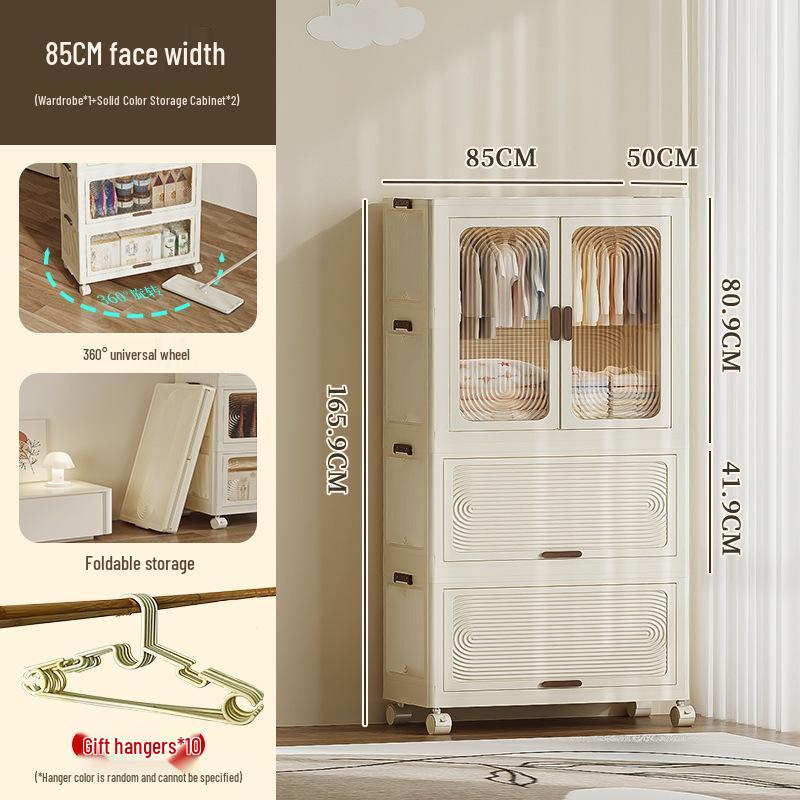 Children's Multi-layer Folding Wardrobe Storage Cabinet for Baby Clothes