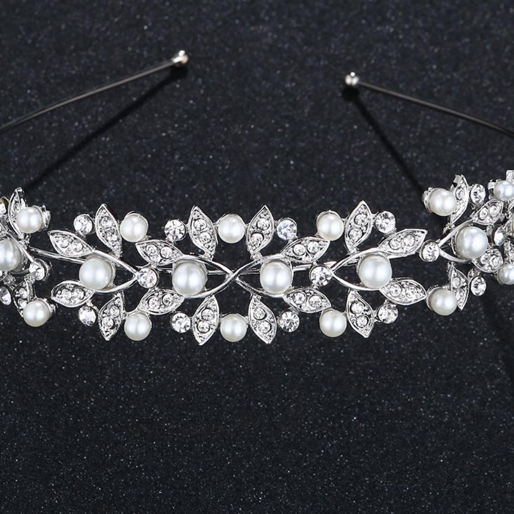 Simple Rhinestone Hair Crown Headpiece Headwear New Pearl Rhinestone Headband