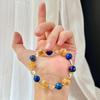 Retro High Quality Natural Lapis Lazuli White Crystal Citrine Contrasting Color Design Bracelet Bracelet