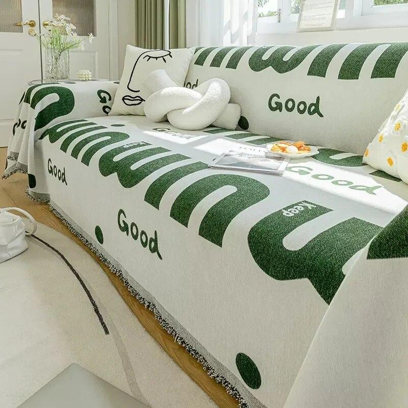 Nordic Throw Blankets for Sofa Bed, Plush Sofa Cover, Anti-cat Scratch Protection, Dust Cover, Single, Full, Four Season